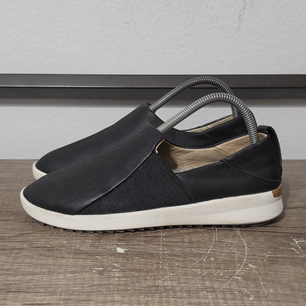 OluKai Malua Women's Slip-On Leather Casual Comfort Loafers Shoes Size 8 Black